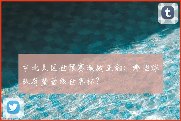 中北美区世预赛激战正酣：哪些球队有望晋级世界杯？